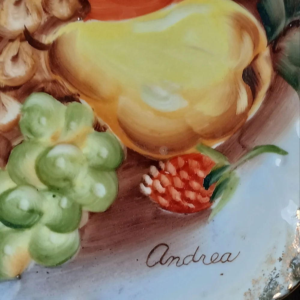 Andrea Fruit Print Plate with Scalloped Accents